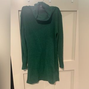 Emerald green mid length collard dress